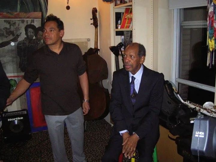 Jay Rodriguez Sierra: With Ornette Coleman at his home on the West Side, June 12, 2010.
